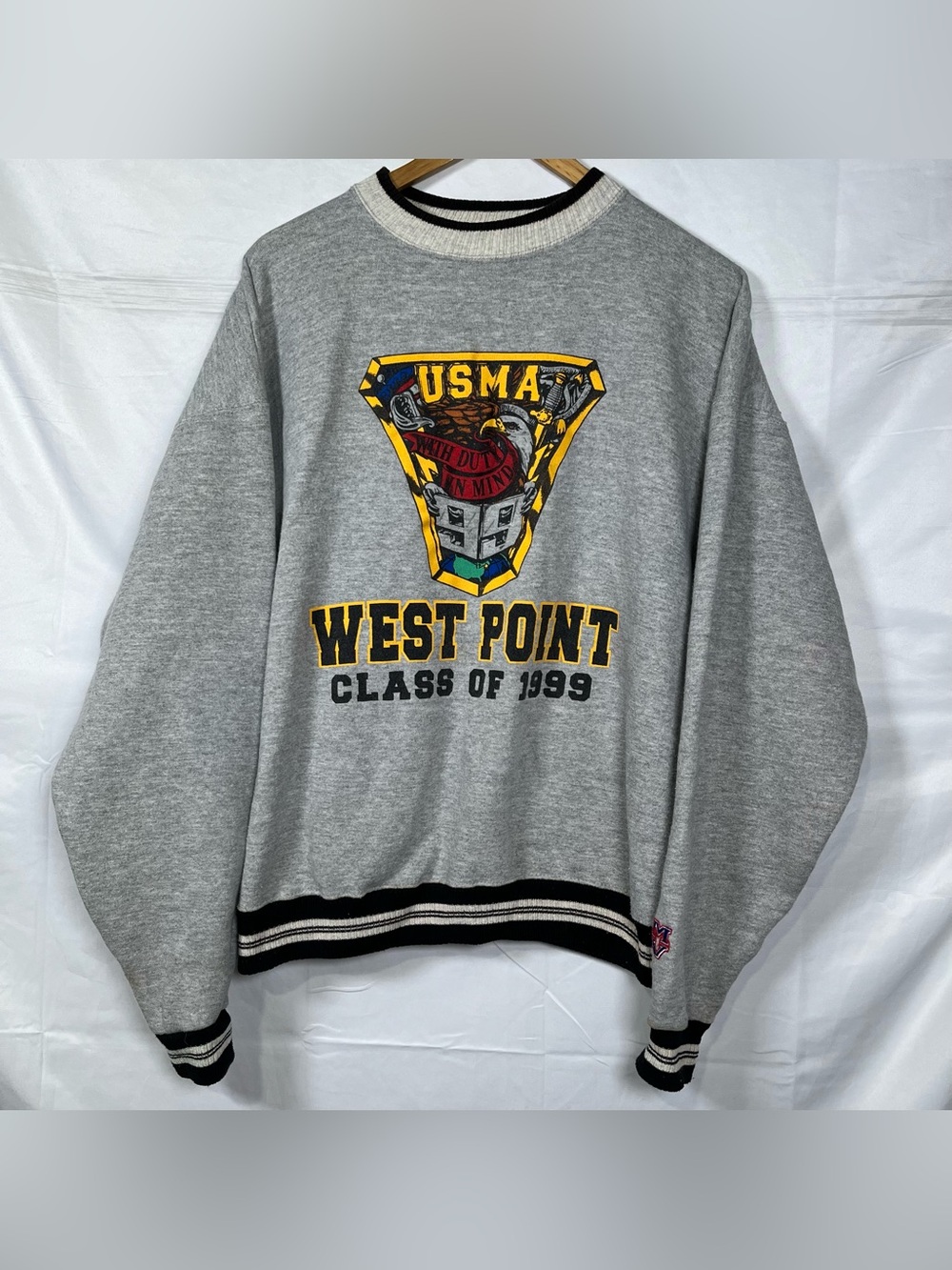 Vintage 90s USMA West Point Military Academy Class Of 1999 Crewneck M